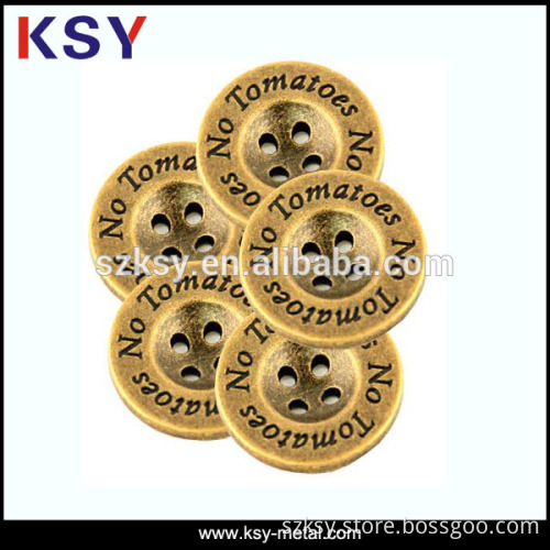 Factory price 4 hole metal button with custom logo